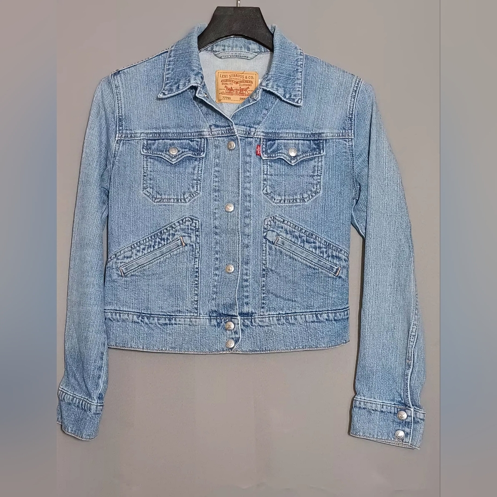 womens levis trucker jacket S blue jean denim 80s 90s y2k classic retro